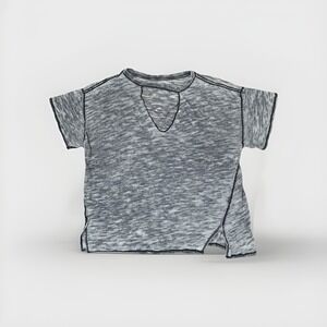 Free People Jordan Burn Out Tee Womens L Gray Oversized College